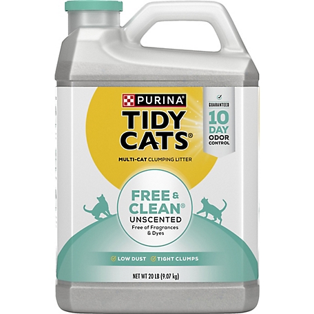 Tidy Cats Purina Clumping Cat Litter, Free & Clean Unscented Multi Cat Litter