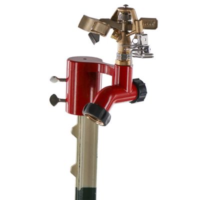 Image showing  5,670 sq. ft. 90 ft. T Post Garden Sprinkler with Brass Impact