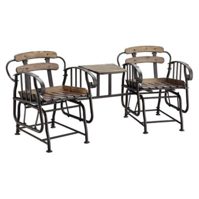 Red Shed Wood and Metal 2 Seat Glider with Table, FDDG1901