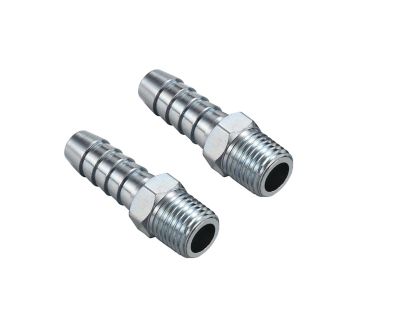 Image showing  3/8 in. x 1/4 in. Male NPT Steel Hose Ends, 2 pc.