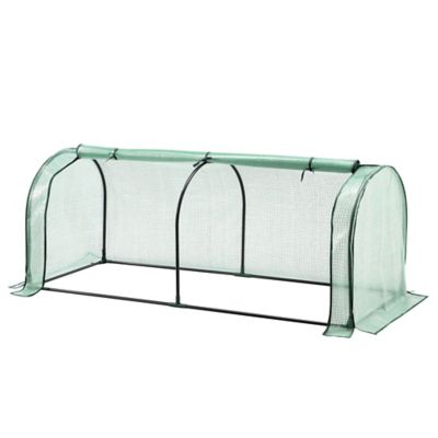 Image showing  70.86 in. x 27.55 in. Green Raised Planter Greenhouse Topper
