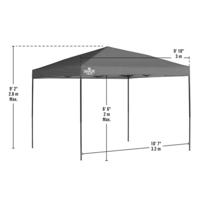 Image showing  10 ft. x 10 ft. Shade Tech Straight Leg Pop-Up Canopy, Red
