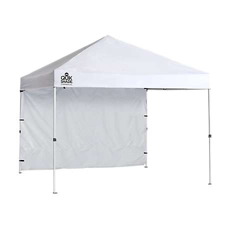 Quik Shade 10 ft. x 10 ft. Commercial C100 Pop-Up Canopy, White, Straight Leg