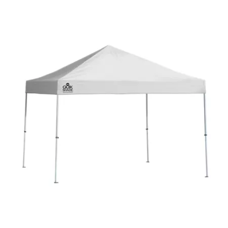 Quik Shade Weekender Elite WE100 10 ft x 10 ft Retractable Awning White Right Leg 64 sq ft Shade Area 4-6 People Canopies