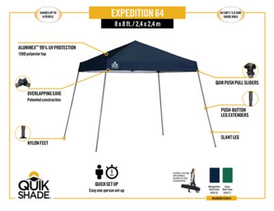Image showing  10 ft. x 10 ft. Expedition Slant Leg Pop-Up Canopy, Green