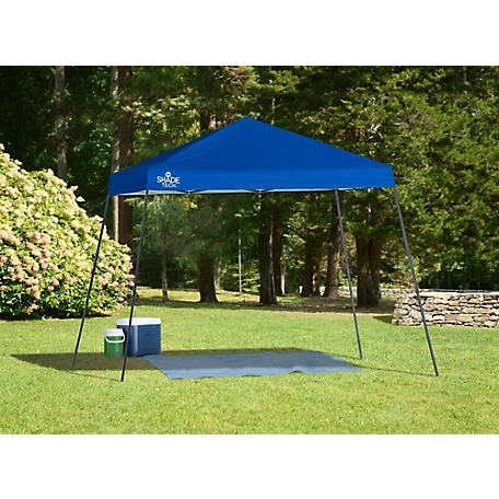 Quik Shade 10 ft. x 10 ft. Solo Steel SOLO64 Pop-Up Canopy, Midnight Blue, Slant Leg