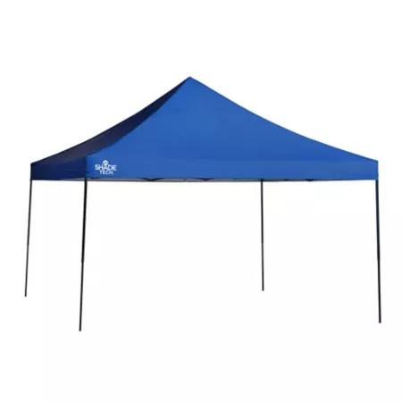 Quik Shade Shade Tech ST144 Retractable Awning 12 ft x 12 ft Blue Right Leg Canopies