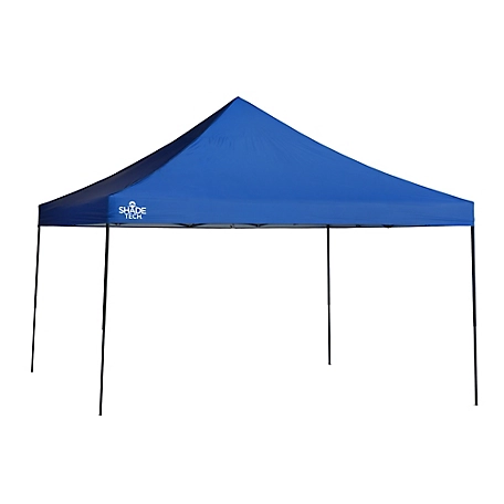 Quik Shade 12 ft. x 12 ft. Shade Tech ST144 Pop-Up Canopy, Blue, Straight Leg