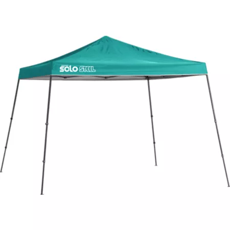 Quik Shade Solo 11 ft x 11 ft Steel Slant Leg Retractable Awning Turquoise 167536DS Canopies