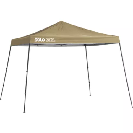 Quik Shade Solo 11 ft x 11 ft Steel Slant Leg Retractable Awning Khaki 167542DS Canopies