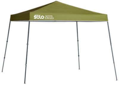 Quik Shade 11 ft. x 11 ft. Solo Steel Slant Leg Pop-Up Canopy, Olive, 167547DS