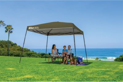 Image showing 8 th Quik Shade 11 ft. x 11 ft. Solo Steel Slant Leg Pop-Up Canopy, Olive, 167547DS