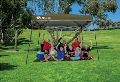 Image showing 12 th Quik Shade 11 ft. x 11 ft. Solo Steel Slant Leg Pop-Up Canopy, Olive, 167547DS