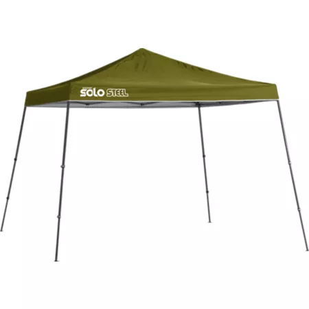 Quik Shade Solo Steel Retractable Awning with Angled Legs 11 ft x 11 ft Olive Canopies