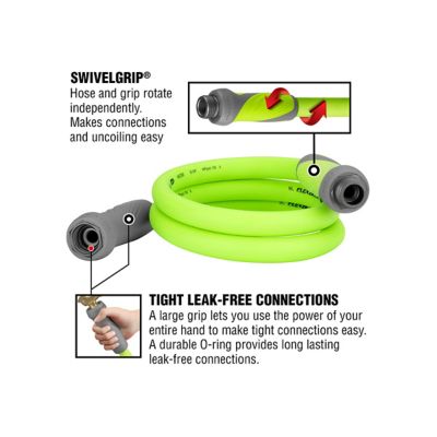 Image showing  5/8 in. x 5 ft. SwivelGrip Lead-in Garden Hose, 3/4 in. - 11/2 GHT Fittings
