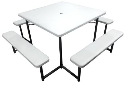 camping table with bench seats