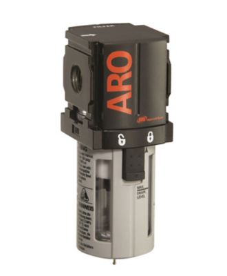 ARO Compressed Air Filter, 1/4 in. NPT, Manual Drain, Poly Bowl, 5 Microns, F35121-400-VS