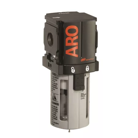 ARO Compressed Air Filter 1/4 in NPT Manual Drain Poly Bowl 5 Micron Filters Regulators & Lubricators