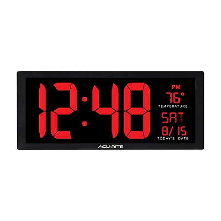 AcuRite 14.5 in. LED Clock with Thermometer