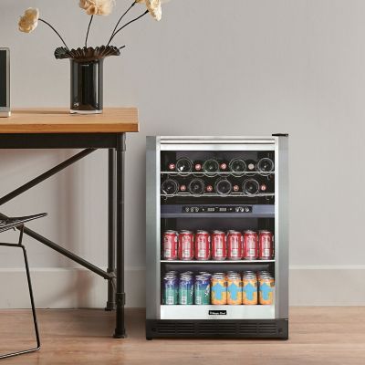 Image showing 9 th Magic Chef 140-Can Capacity Dual-Zone Wine and Beverage Center, 24 in.