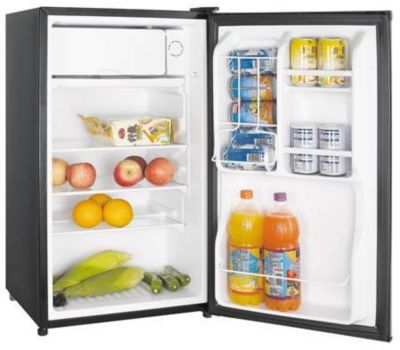 Image showing  3.5-cu. Ft. Refrigerator with Full-Width Freezer Compartment in Black