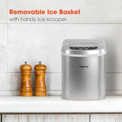 Image showing 6 th Magic Chef 27 lb. Ice/Day Portable Countertop Ice Maker, Silver