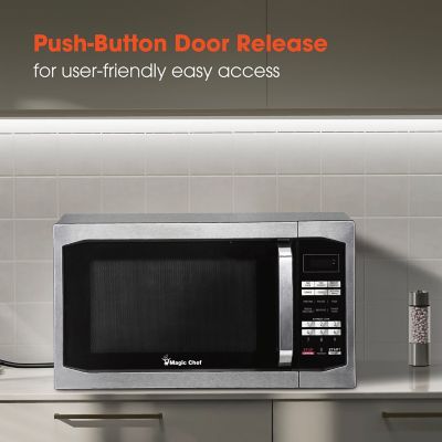 Image showing 7 th Magic Chef 1.6 cu. ft. Countertop Microwave Oven, Stainless Steel