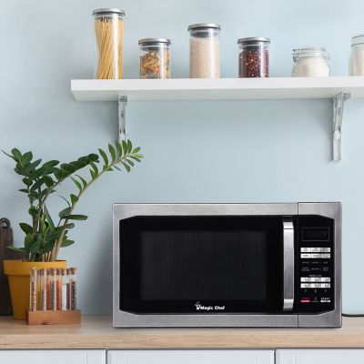 Image showing 8 th Magic Chef 1.6 cu. ft. Countertop Microwave Oven, Stainless Steel
