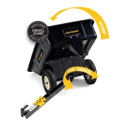 Image showing  Tow-Behind 10 cu. ft. Poly Swivel Dump Cart, 600 lb. Capacity