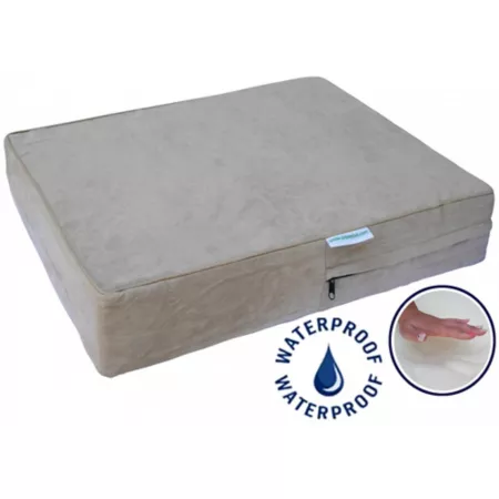 Go Pet Club Large Orthopedic Solid Memory Foam Dog Mattress with Waterproof Cover Khaki Orthopedic Dog Beds