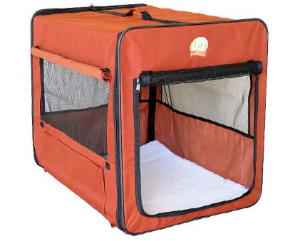Go Pet Club Polyester Soft Dog Crate, 18 in., Brown Soft sided crate