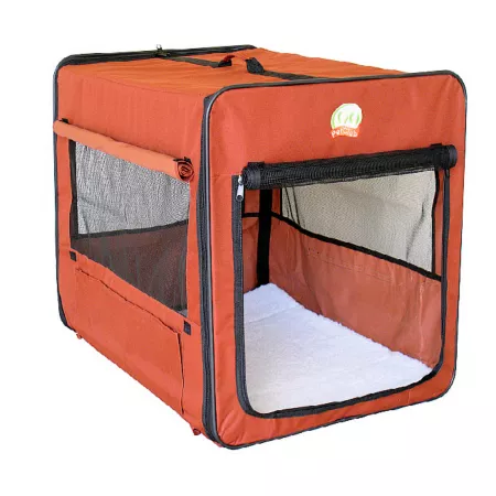 Go Pet Club Polyester Soft-Sided Dog Crate 18-in Brown Soft Sided Crates