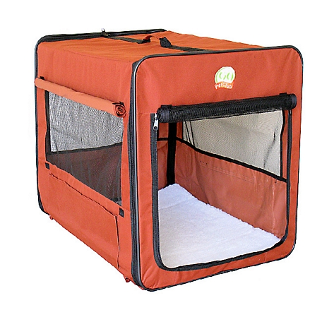 Go Pet Club Polyester Soft Dog Crate, 18 in., Brown