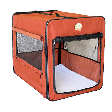 Go Pet Club Polyester Soft Dog Crate, 32 in., Brown