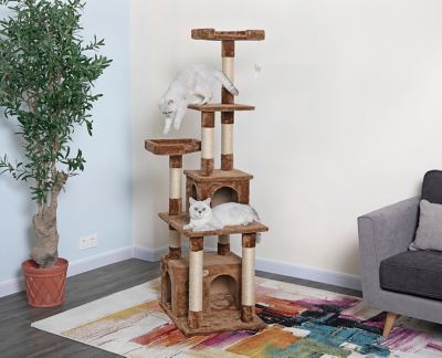 Go Pet Club 67.25 in. Cat Tree Furniture Condo, Brown Also the pieces had a very strong odor that I hope will disappear