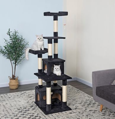 Go Pet Club 67.25 in. Cat Tree Furniture Condo, Black