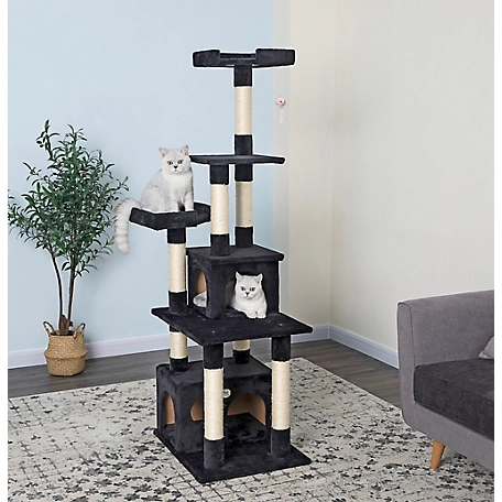 Go Pet Club 67.25 in. Cat Tree Furniture Condo, Black