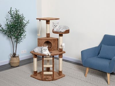 Go Pet Club 47.5 in. Cat Tree Condo Furniture, Brown