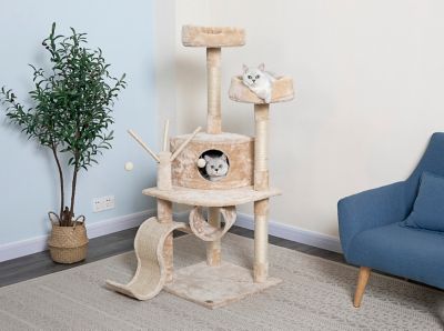 Go Pet Club 55 in. Cat Tree Condo Furniture, Beige