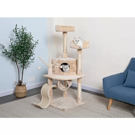 Go Pet Club 55" Cat Tree Condo Furniture Beige Cat Trees & Condos