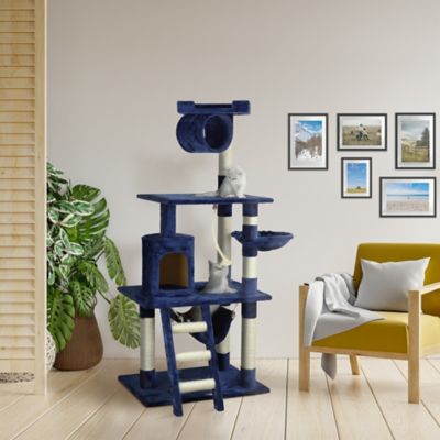 Go Pet Club 62 in. Cat Tree Condo Furniture, Blue