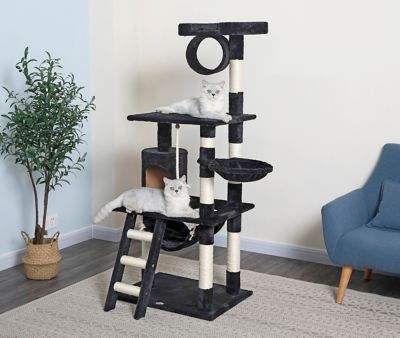 Go Pet Club 62 in. Cat Tree Condo Furniture, Black