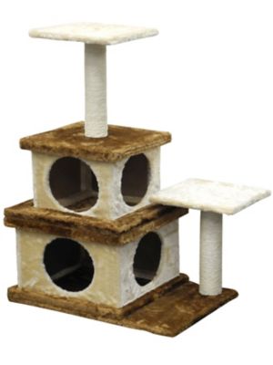 Go Pet Club 32 in. Homessity Cat Tree House Condo Bed Scratching Post Furniture