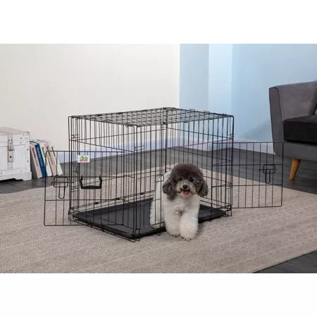 Go Pet Club 2-Door Metal Dog Crate with Divider 30-in Wire Crates