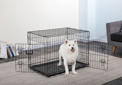 Go Pet Club 2-Door Metal Dog Crate with Divider, 36 in. I like it has a divider if you want to make it smaller