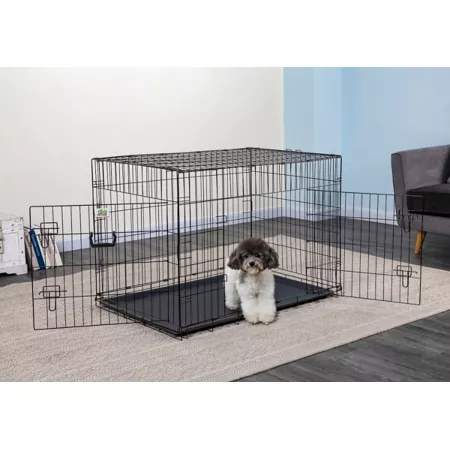 Go Pet Club 2-Door Metal Dog Crate with Divider 42-in Wire Crates