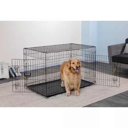 Go Pet Club 2-Door Metal Dog Crate with Divider 48-in Wire Crates