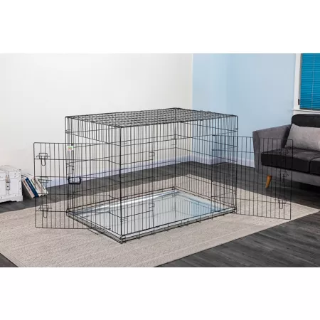 Go Pet Club 2-Door Metal Dog Crate with Divider 54-in Wire Crates