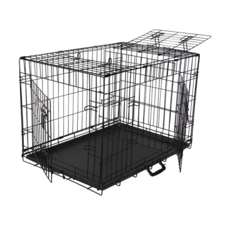 Go Pet Club 3-Door Metal Dog Crate with Divider 24-in Wire Crates