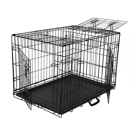Go Pet Club 3-Door Metal Dog Crate with Divider, 24 in.